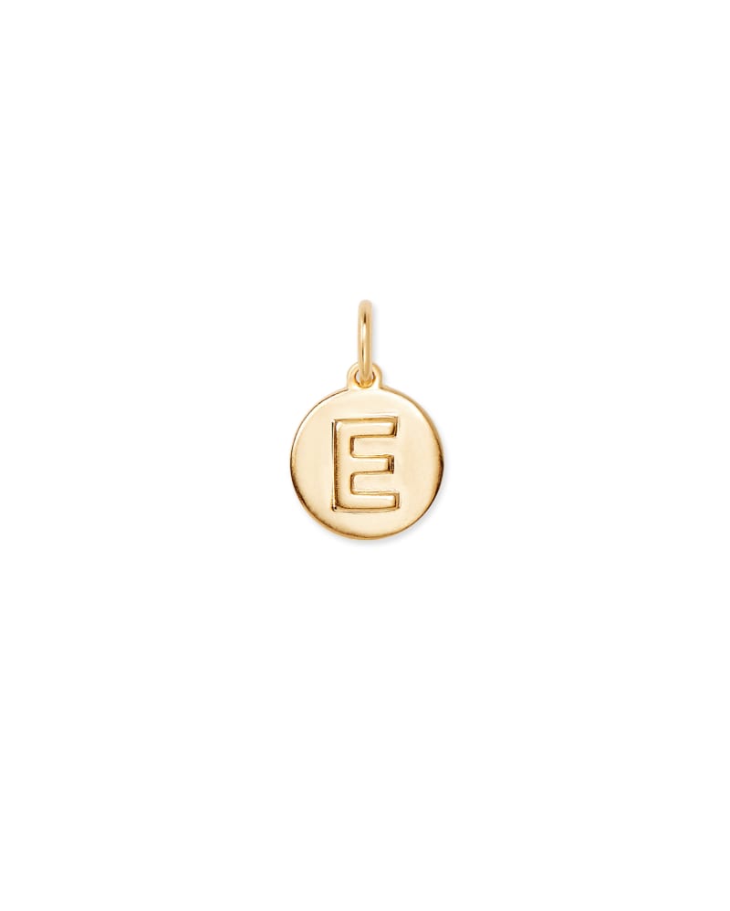 Letter E Coin Charm in 18k Gold Vermeil image number 0